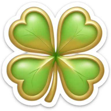 gold outline-four-leaf-clover sticker