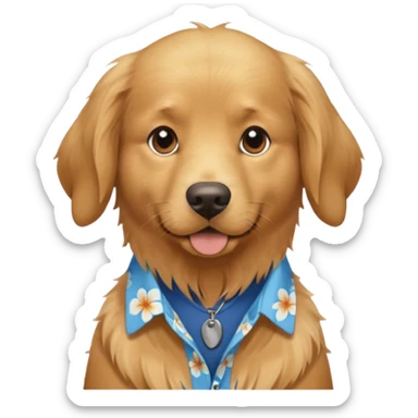 Goldern Dog – wearing blue aloha shirt sticker