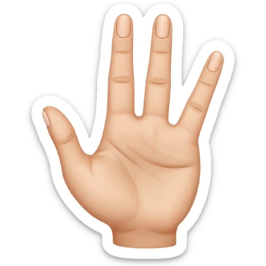 The hand by the palm, the middle finger bent inward, the other fingers are upright and the hand slightly tilted sticker