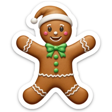 gingerbread man saying happy new year sticker