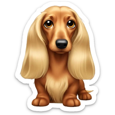 long haired  blonde daschund sticker