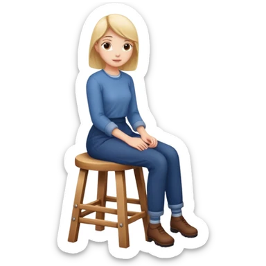 a person sitting on stool sticker