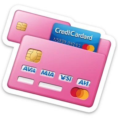 credit card pink point of sale sticker