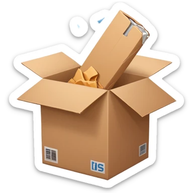 Generate a realistic emoji of a package being desgtroyed  sticker