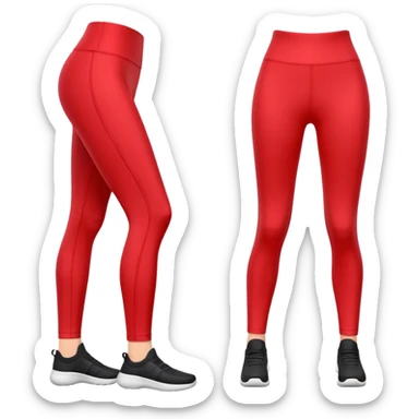 A 3D cartoon Red leggin with gentle fabric folds and neat finish, isolated on plain background, Memoji-style. sticker