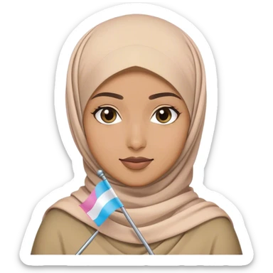 Muslim hijabi girl trans flag sticker
