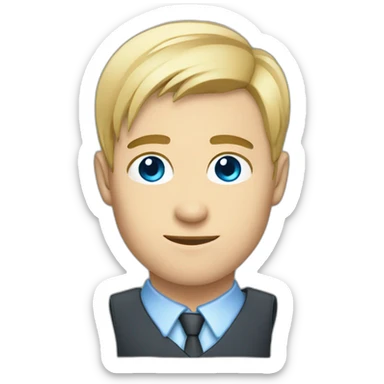 one european tall guy with short straight blonde hair and piercing blue eyes sticker
