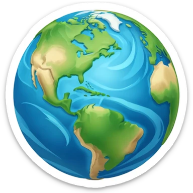 Earth globe with continents shaped to form the number 812 sticker