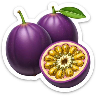 passion fruit sliced juicy sticker