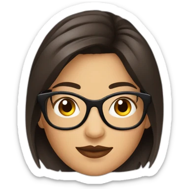 Mujer gordita morena sin gafas pelo corto ojos cafe oscuro sticker