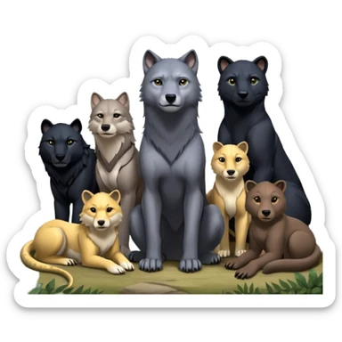 Fai un emoji per ognuno di questi personaggi del libro della giungla: Akela, Bagheera, Baloo, Kaa, fratel Bigio, Raska, Rama, Ikki, Chill e Mang sticker