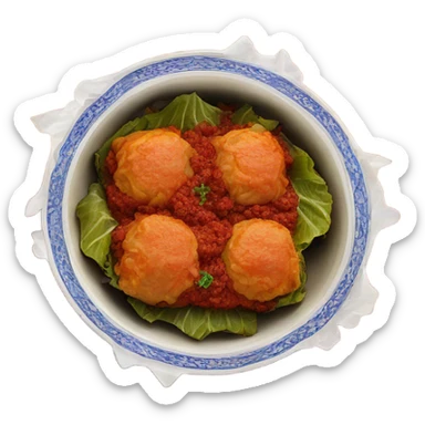 sarmale traditional romanian food in apot sticker