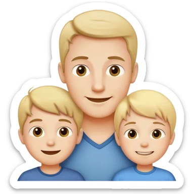 A little boy standing between two parents saying that the boy is the favorite child sticker