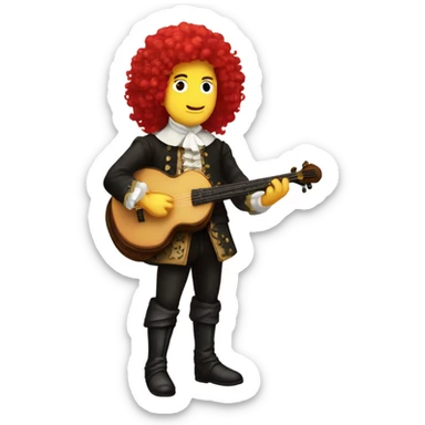 Vivaldi standing Baroque Red wig old chibi banjo sticker