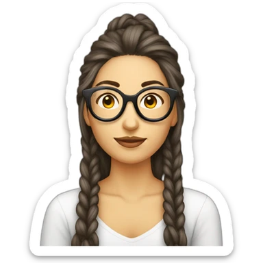 mujer pelo largo gafas con espagueti sticker