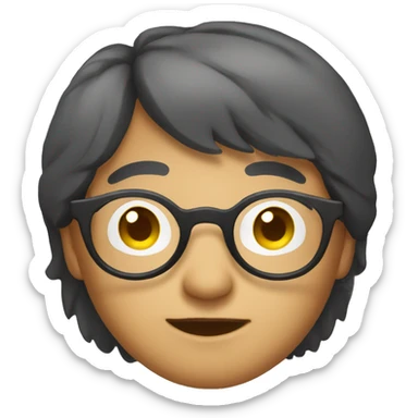 asian designer with round glasses sticker