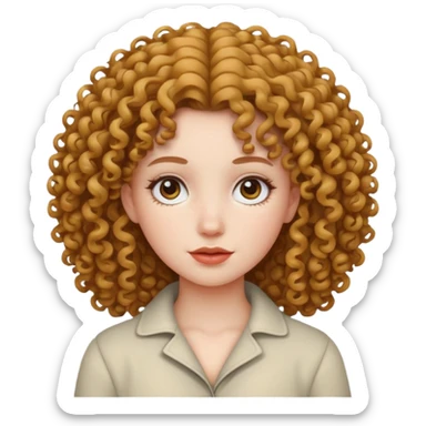 Una chica de color blanca y pelo rizo sticker