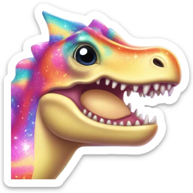 Lisa frank glitter pretty water dinosaur with fins sticker