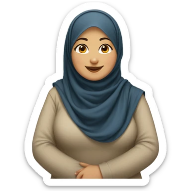 Muslim Hijabi chubby girl smiling  sticker