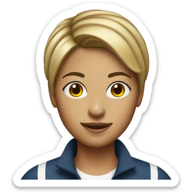 a woman in her 20s with short hair who plays tennis sticker