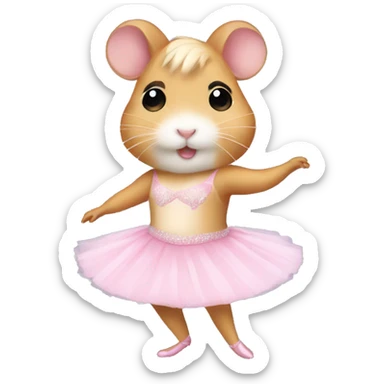 Hamster in a ballerina's outfit sticker