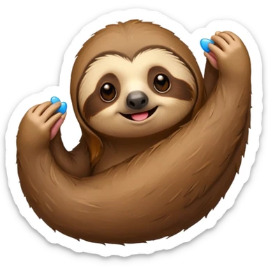 A sloth acting cute with ❤️ emojis sticker