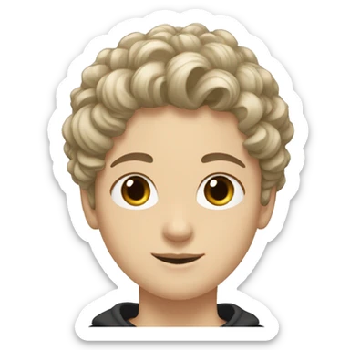 young white European guy with curly black hairs plus light skin girl hijab  sticker