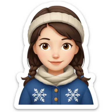 brunette scandinavian girl with scandinavian clothes sticker