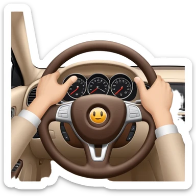 hands on the steering wheel of a car sticker