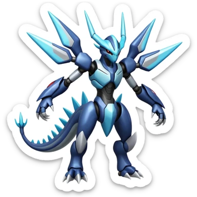Edgy cool Dialga-Genesect-Miraidon-Darkrai-Deoxys-Giratina-Palkia-Meloetta-fusion sticker