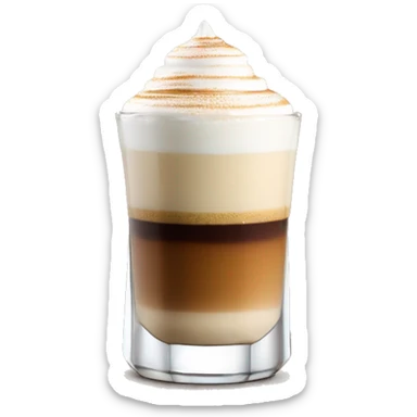 One Barraquito in a clear Glass with layers of condensed milk, liqor 43, Espresso and milk foam  sticker