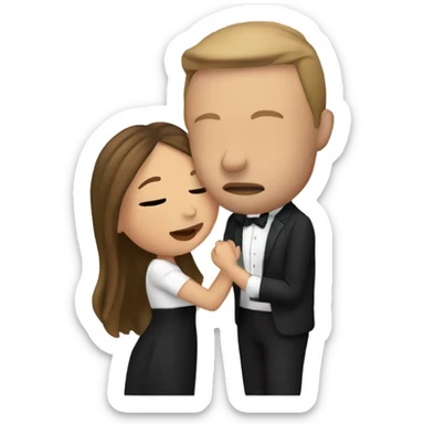 Me and my wife kissing while she flashes her wedding ring sticker