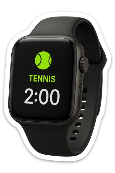 smartwatch con modalità attiva di tennis che segna 2 ore di tennis, REALISTICA 4K sticker