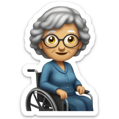 Old lady in wheelchair  sticker
