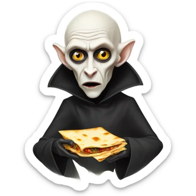 Nosferatu eating Crunchwrap  sticker