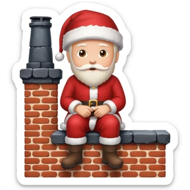 Cristmas male sit down on a chimney sticker