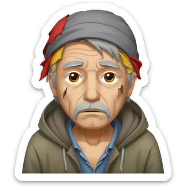 very dirty looking homeless person very very dirty and smelly looking sticker