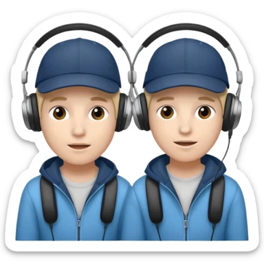 Make me a twins wearing a cap while listening to a song sticker