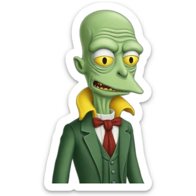 mr burns simpsons as ET the extraterrestrial sticker