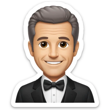 Mel Gibson with suit with bow tie sticker