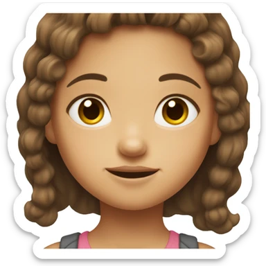 little girl with brown hair and brown eyes sticker