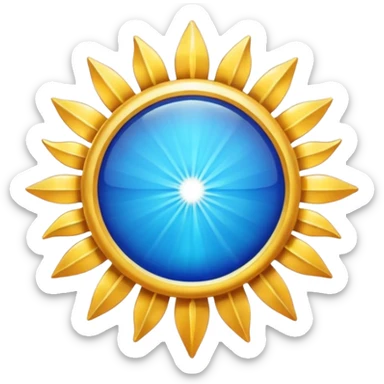 Verified badge with the body of a Sun ☀️ make the color blue and make sure they is no cartoon in it sticker