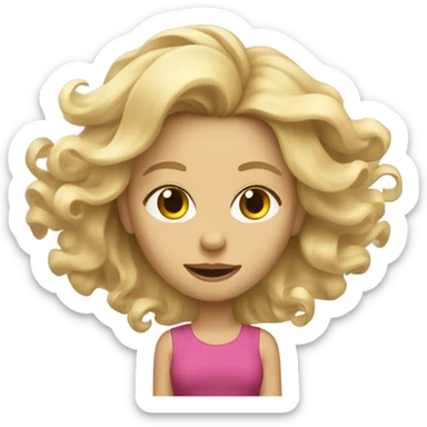blonde girl with windy hair  sticker