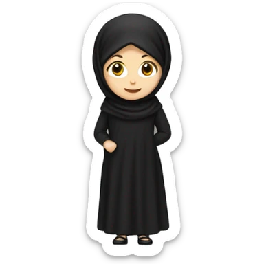White Girl with Black hijab  sticker