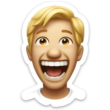 laughing out loud without showing teeth sticker