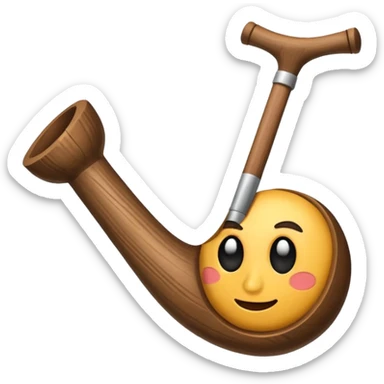 Una pipa con cara y con el pulgar hacia arriba sticker