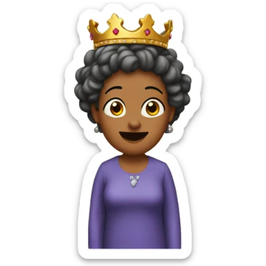 Crazy single aunt wearing a crown sticker