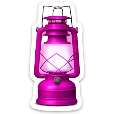 Realistic camping fuschia lit camping lantern lisolated. sticker
