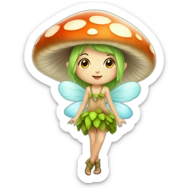 cute mushroom fairy sticker