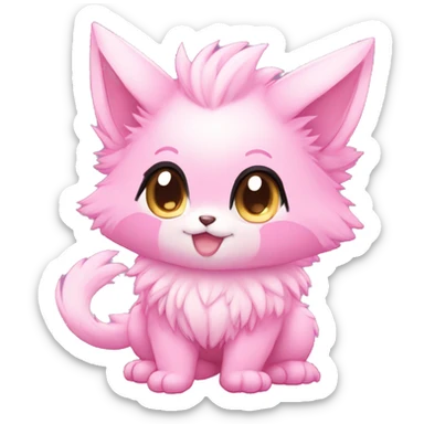 Anthro Shiny Pastel Pink Gradient Anime Chibi Fakémon Fur Sona sticker